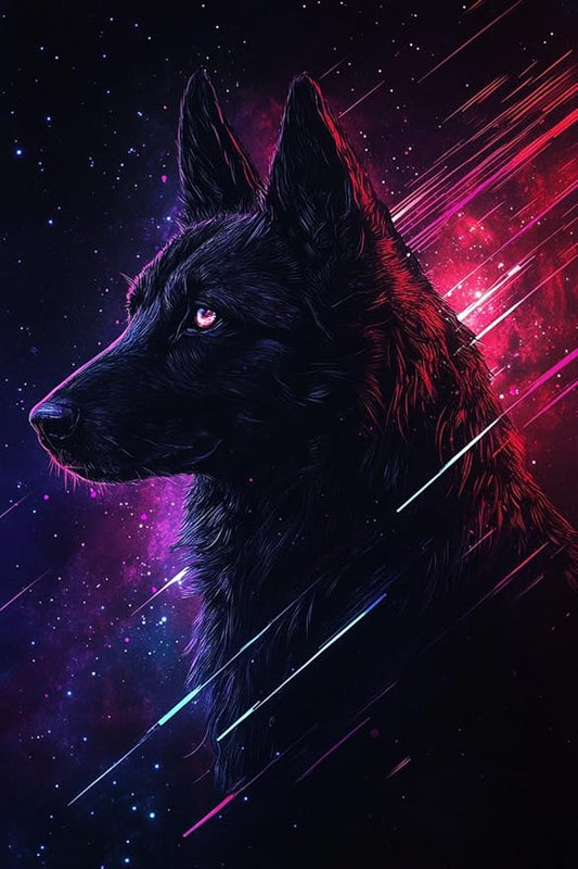 Black Dog Diamond Painting Kits for Beginner, 5d DIY Diamond Painting Kits for Adult Animal, Paint by Number Without Frame Home Wall Decor 20 * 24Inch
