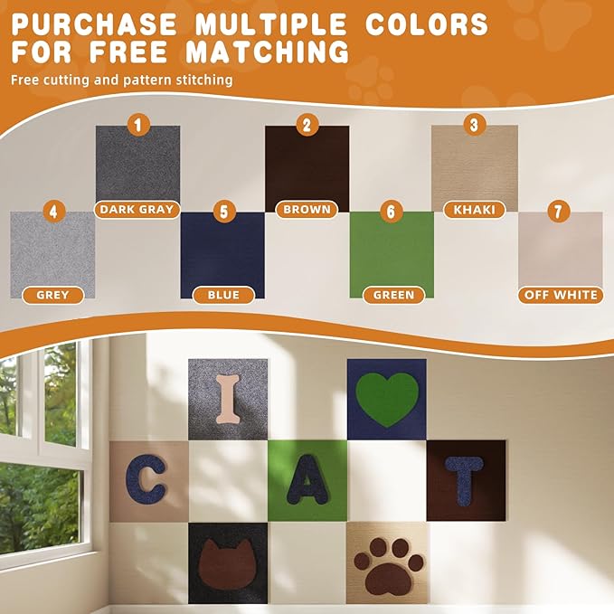 2pack Cat Scratch Couch Furniture and Wall Protector | Adhesive Cat Scratch Pad for Covering Cat Tower, DIY Climbing Cat Scratcher Couch Protector from Cat Claws Scratching (Brown)