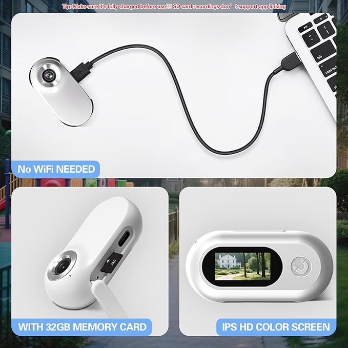 HD 1080P Cat Camera Collar with Video Record Wireless Mini Sport cam,Small Action Cameras,Body Camera for Pet Supplies/Stuff,Outdoor/Inoor Birthday Gift No WiFi