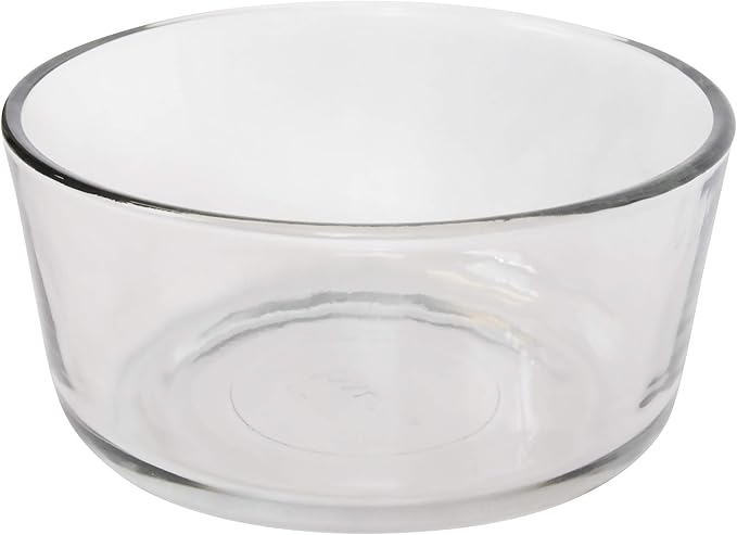 Pyrex 7201 4 Cup Glass Bowls & 7201-PC Pumpkin Orange Food Storage Replacement Lids (4-Pack) - Made in USA