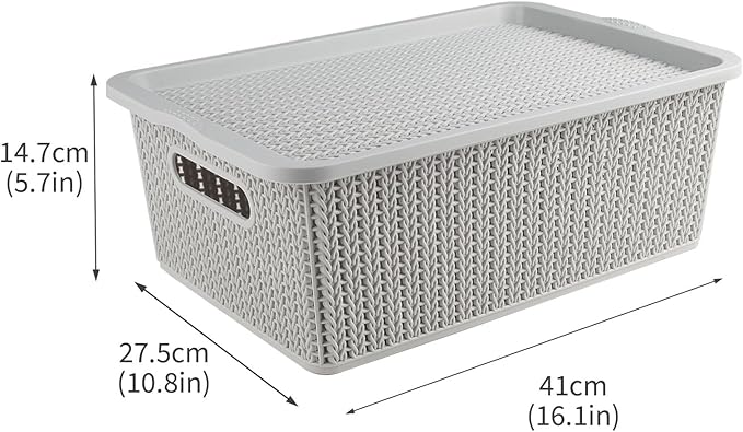 Geyecete Dog toy basket storage bins Stackable Plastic Pantry Bins with Lids Storage Basket torage bins with lids Pet/Pet Toy Storage Bin Doy Toy Box