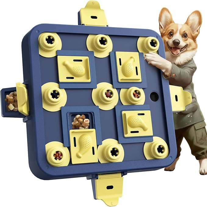 KADTC Dog Chess Puzzle Toy, U.S. Brand & Design - 3 Levels of Step-by-Step Challenge,Easy-to-Advanced for Smart Dogs Interactive Boredom Buster Mental Stimulation Enrichment Puppy Treat Brain Games