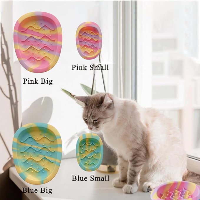 Colorful Slow Feeder Bowl for Large & Small Pets Silicone Easy to Clean Dog Food Bowl Slow Feed Dog & Cat Bowls for Interactive(Pink L)