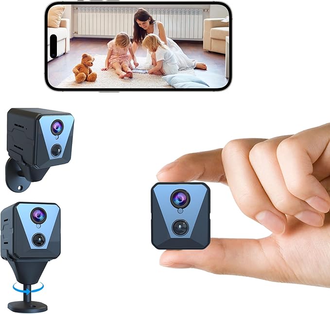 2025 Upgraded Security Camera, 4K HD Mini Nanny Cam for Home with Night Vision, WiFi Indoor Camera, 100 Days Long Battery Life, Motion Detection, Remote Viewing, Wireless Surveillance Cam