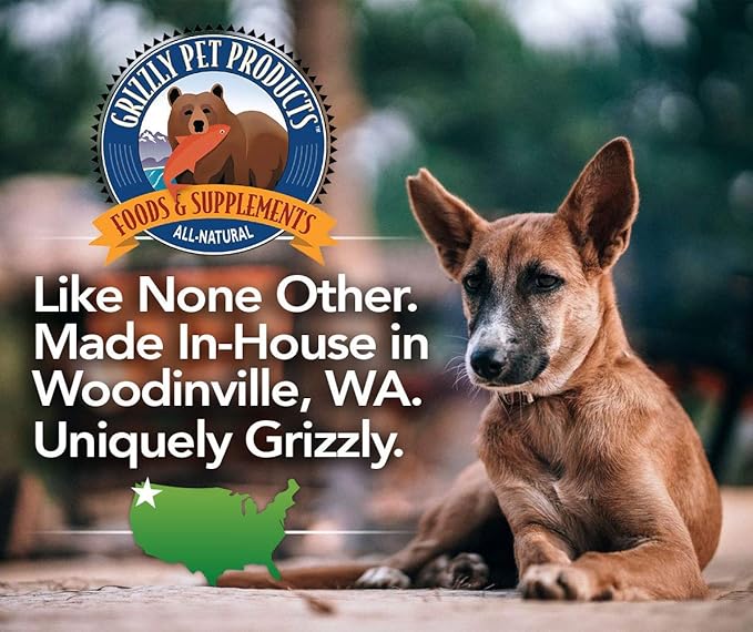 Grizzly Wild Alaskan Salmon Oil Dog Food Supplement Omega 3 Fatty Acids, 16 oz