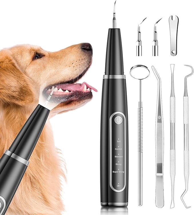 Dog Plaque Remover for Teeth,Pet Ultrasonic Tooth Cleaner,Teeth Cleaning Kit -Tartar Remover for Teeth Stains for Dogs and Cats (Black)