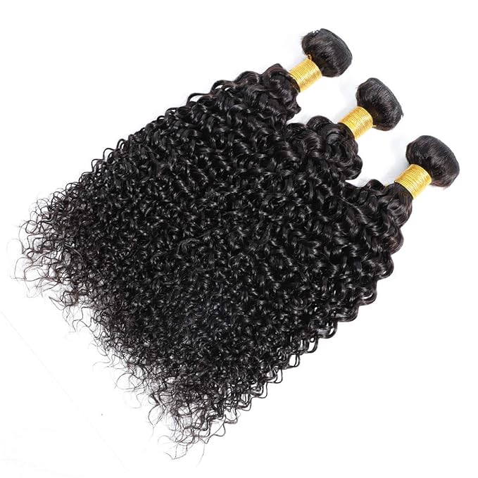Selina 3 Bundles 18"18"18" Kinky Curly Bundles Curly Human Hair Bundles Unprocessed Remy Hair Extensions Brazilian Virgin Human Hair 100 Gram/Bundle Natural Color(18"18"18", Curly)