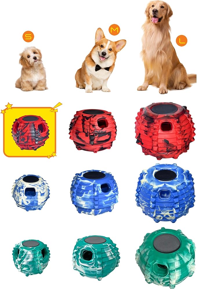XHX Long-Lasting Interactive Dog Toy Safe for Small Dogs 10-25 lbs(Small, Red and Black)