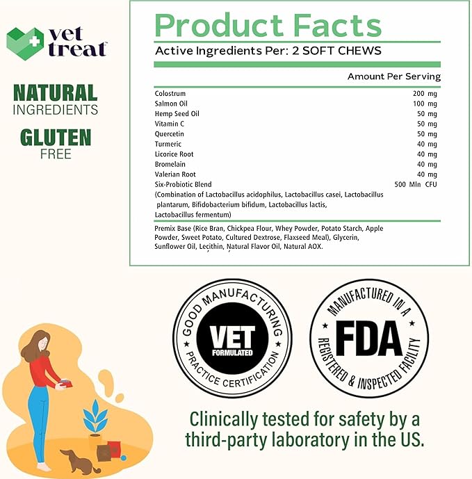 Dog Allergy Relief Chews - 170 Dog Allergy Chews - Itch Relief for Dogs - Anti Itch for Dogs - Dry & Itchy Skin - Allergies & Immune Support Supplement, Omega 3, Fish Oil, Colostrum - USA