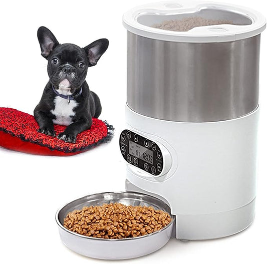 3L/4.5L Automatic Cat Feeder,Pet Food Dispenser for Cats and Dogs with Stainless Steel Food Bowl for Dry Food, Programmable Portion Control 1-4 Meals Per Day & 10S Voice Recorder
