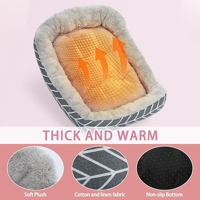 PetsHome Dog Car Seat Foldable Dog Car Booster Seat Waterproof Breathable Oxford Travel Bag for Small to Medium Dogs, Puppies, and Pets-Pattern Pink+Mat