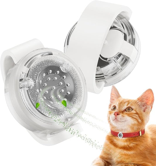 Cat Pheromone Calming Diffuser 2-Pack, Naturally Reduces Anxiety and Stress, Fits Pet Collars, Relieves Aggression and Tension(Pheromones and Refills not Included) (White+White)