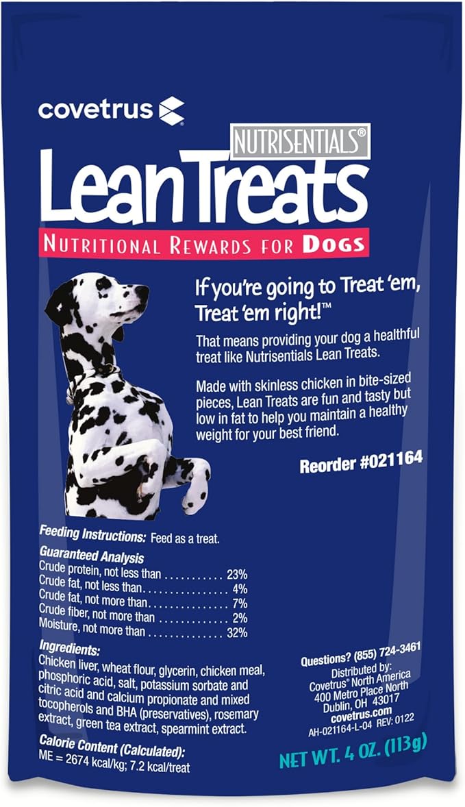 Butler Covetrus Nutrisential Lean Treats for Dogs - Small, Medium & Large Dogs (K9) - Nutritional Low Fat, Bite-Size - Soft Chicken Flavor - 1 Pack - 4oz