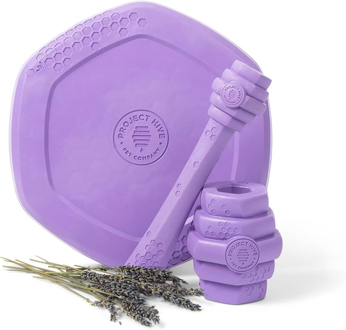 PROJECT HIVE ·PET COMPANY· - Calming Lavender Scented - Hive Chew Toy for Large Dogs - Dog Chew Toy for Large Breeds - Floats in Water - Durable and Tough - Made in The USA