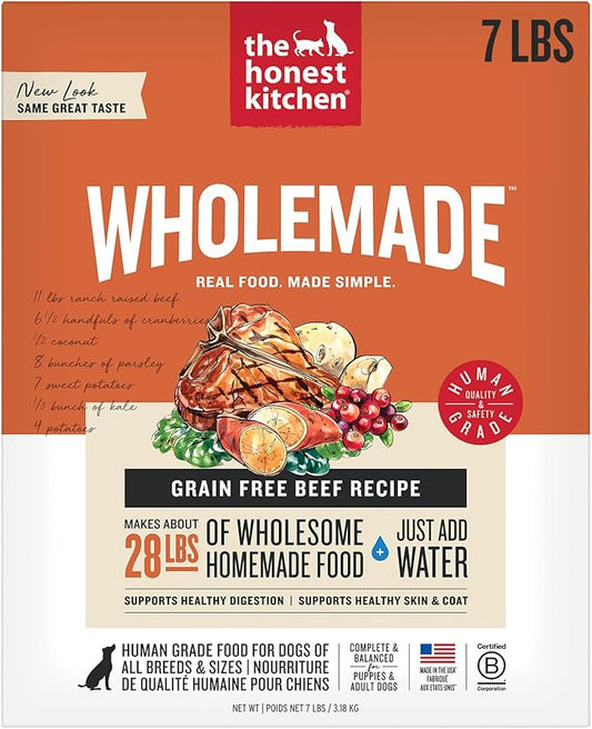 The Honest Kitchen Wholemade™ Dehydrated Grain Free Beef Dog Food, 7 lb Box