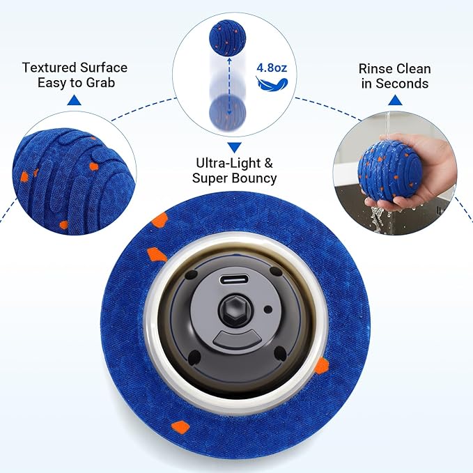 Smart Interactive Dog Toy with Remote Control, E-TPU Toy Ball for Aggressive Chewers, Automatic Moving, IPX6 Waterproof, Rechargeable Rolling Ball for Small/Medium/Large Dogs, BLU&ORG