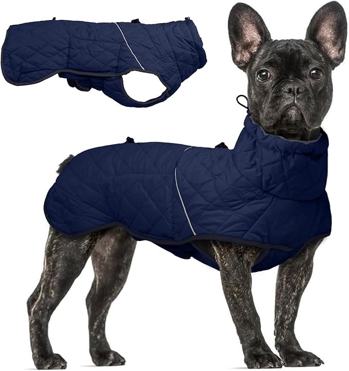 Winter Coat Waterproof Puffer Jacket Windproof for Small Medium Large Dogs - Cold Weather Coat With Harness Built-in Reflective Turtleneck Fleece Jacket Adjustable Snowsuit