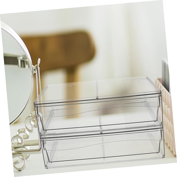 2pcs Acrylic Makeup Organizer Lids Storage Boxes Lids Decorative Storage Boxes for Desktop Extra Makeup Organizer