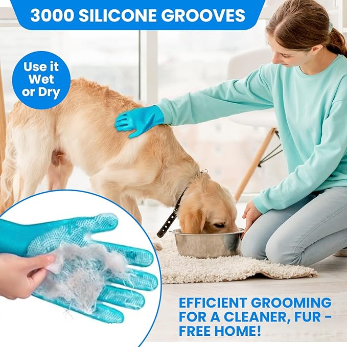 8PCS Pet Grooming & Shower Kit for Dogs & Cats| Dog Shampoo Brush with Silicone Dog Washing Gloves,Dog Bath Brush for Deshedding,Puppy & Dog Bathing Supplies(Short & Long Hair)