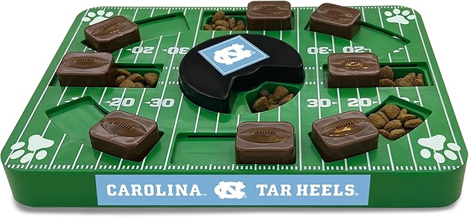 NCAA Puzzle Toy Slow Feeder, Puzzle Treat Dog Toy, Interactive Dog Treat Toy, Dog Puzzle Feeding Slow Toy (North Carolina Tarheels)