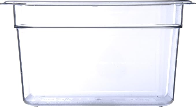 Carlisle FoodService Products Storplus Food Pan, Food Storage Container with Spoonable Corners for Catering, Buffets, Restaurants, Polycarbonate (Pc), 1/4 Size 6 Inches Deep, Clear, (Pack of 6)