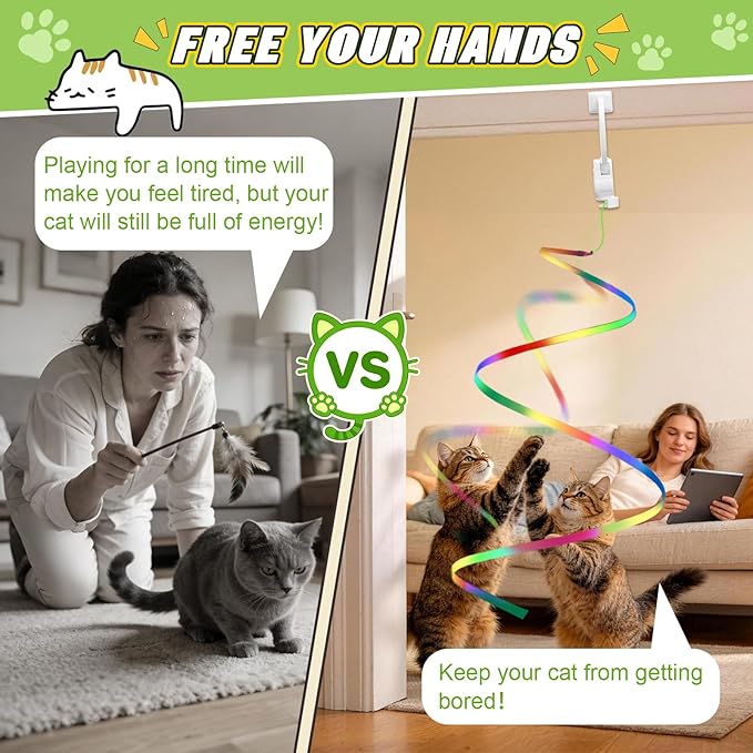 Automatic Flying Interactive Cat Toy for Indoor Cats - Safe Chase & Exercise Stimulation for Bored Kittens, Adults & Multi-Cat Homes (White)