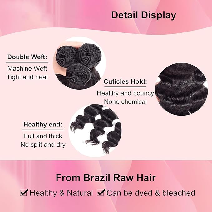 Selina Deep Wave 3 Bundles Human Hair 20 22 24 Inch Bundles Wavy Deep Curly Human Hair 300g/Pack 100% Unprocessed Brazilian Virgin Hair Natural Black