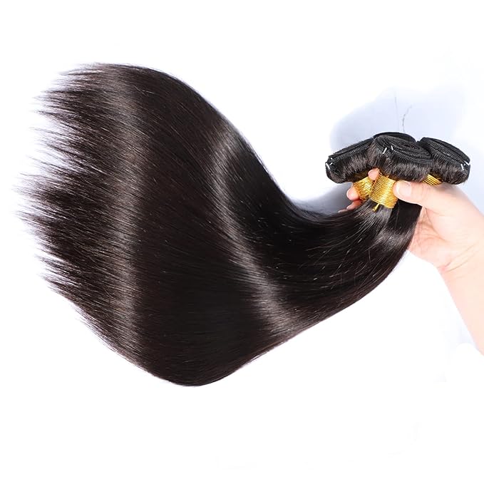 Selina Brazilian Virgin Hair Straight 10Inch (100g/3.52Oz,Natural Black Color) Human Hair Weave 100% Unprocessed Human Hair Bundles Straight Remy Hair Extensions Natural Black (10", Straight)