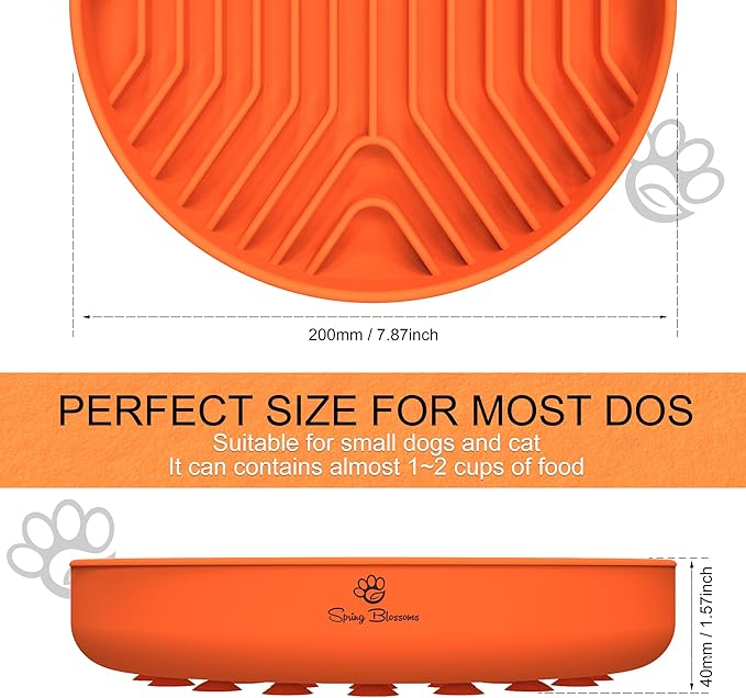 Slow Feeder Dog Bowls, Puzzle Silicone Dog Feeding Bowls with Suction Cups, Anti-Choking, Non-Slip Design, Reduces Boredom, Anxiety, Ideal for Medium to Small Dogs & Cats