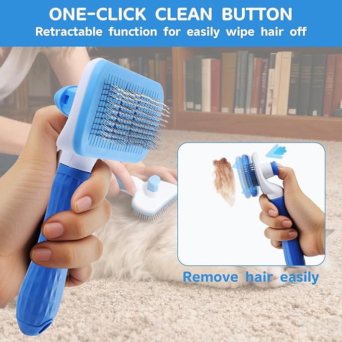 4PCS Pet Grooming Tools Dog Brush | Pet Grooming Rake | Dog Hair Remover | Dog Shampoo Brush 4-in-1 Pet Grooming Kit Suitable for detangling, Hair Removal, Bathing, and Massage