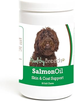 Healthy Breeds Labradoodle Salmon Oil Soft Chews - Essential Omega Supplement to Help Support Your Dogs' Heart, Joints, Skin, Coat, & Immune System - 90 Count, Chocolate