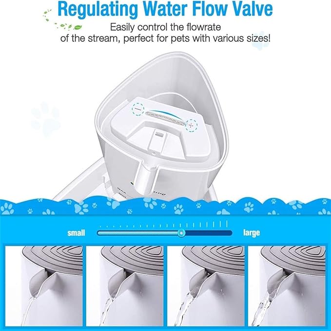 Automatic Pet Water Fountain, 1.8L LED Drinking Dispenser for Cats & Dogs with Upgraded Filter