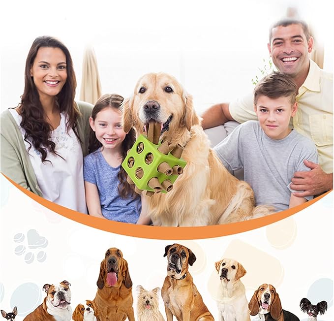 Dog Treat Puzzle Ball, Interactive Chew Toy, Puzzle Plaything with Treat Dispensing Design, Dog Plaything with Sturdy Construction, Pet Accessories, Enrichment Toy for Mental Cognitive Sensory Stress