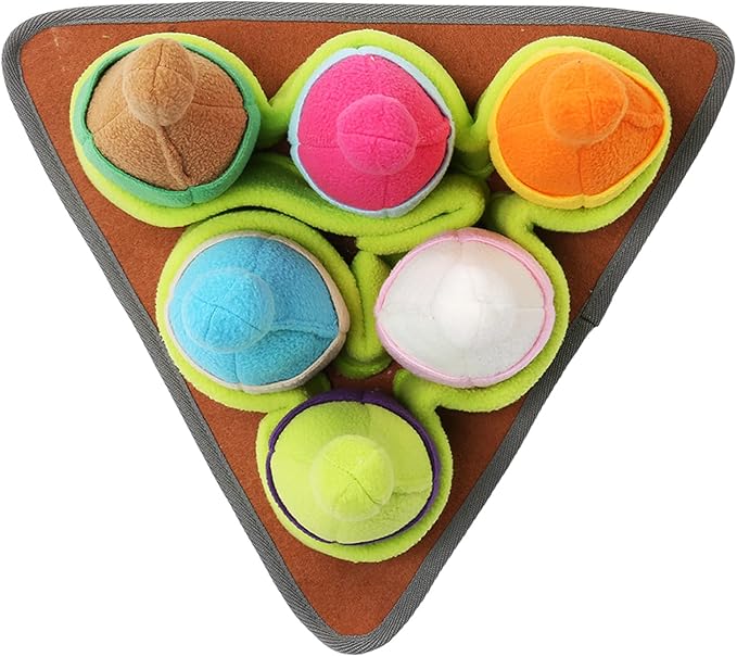Pet Sniffing Pad, Slow Food Feeder Dispenser, Dog Puzzle Toys, Slow Eating Reduce Boredom Dog Sniffing Feeding Mat with Squeaky Bowling for Smell Training