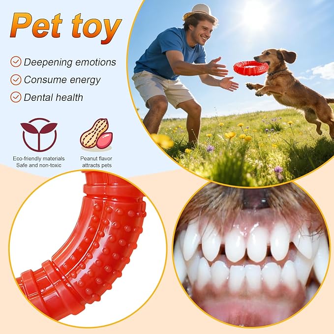 Durable Dog Chew Toys 3 Pack | Treat Dispensing Design, Fun & Secure Interactive Dog Toys | Dog Toys to Keep Them Busy