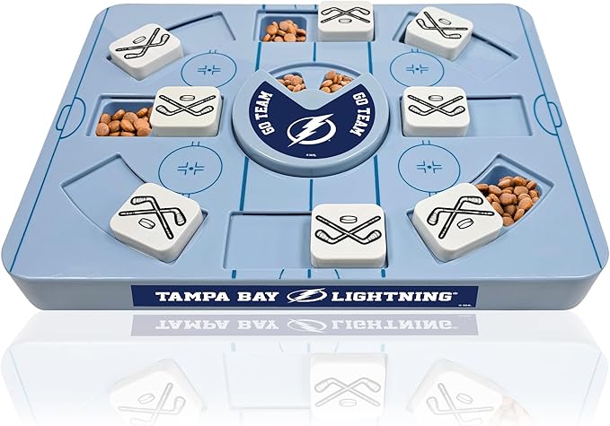 Pets First NHL Tampa Bay Lightning Large Puzzle Toy, New Size, Interactive Dog Treat & Slow Feeding Toy