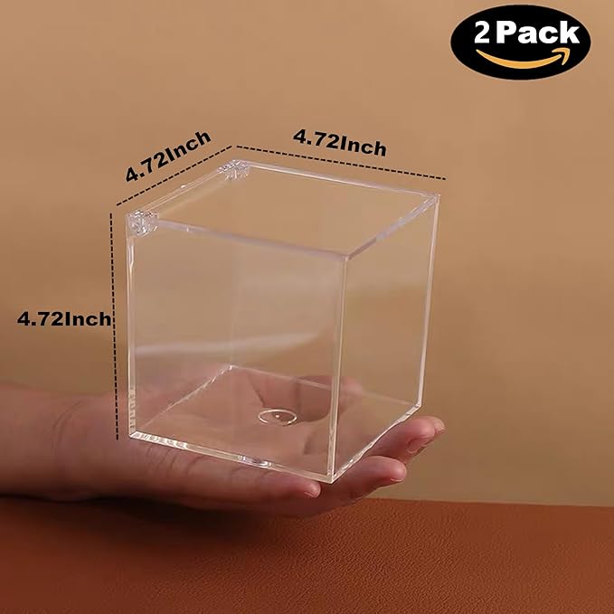 Acrylic Box with Lid Clear Storage Coffee Pod Holder with Hinged Lid Small Acrylic Organizers Contanier