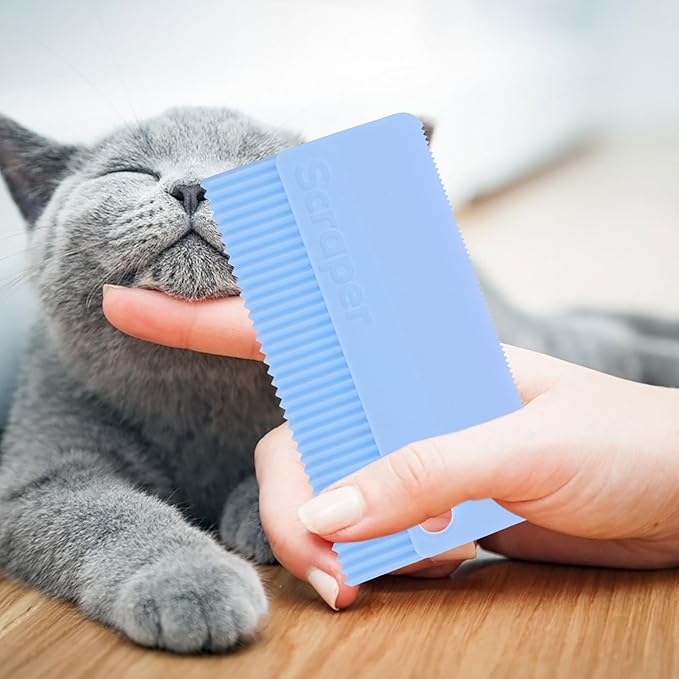 minkissy 2pcs Pet Hair Remover Brush Set, Silicone Cat Grooming Brush and Dog Hair Removal Comb, Lint Remover for Shedding Control, Soft Massage Tool for Cats and Dogs