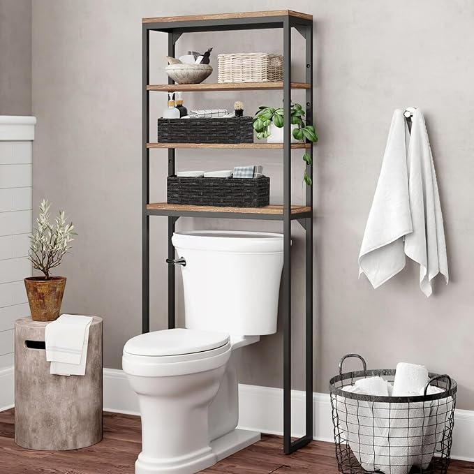Bidtakay Long Narrow Wicker Baskets Toilet Paper Basket for Shelves 2-Pack Waterproof Imitation Small Wicker Storage Bins for Washroom Closet Blackish-tan