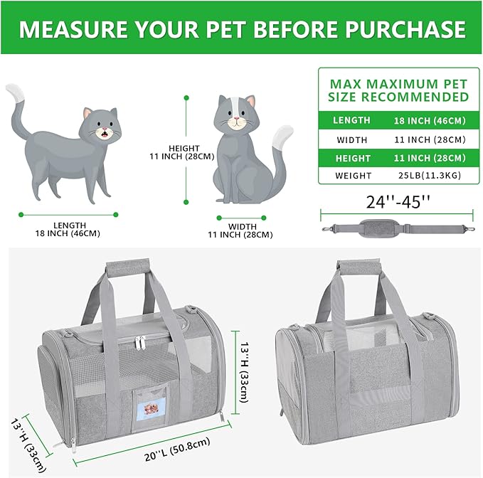 20 inch large soft sided cat carrier for travel