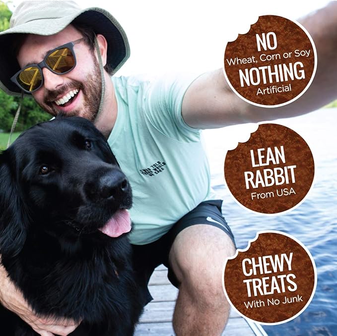 Smart Cookie All Natural Dog Treats - Rabbit & Pumpkin - Training Treats for Dogs & Puppies with Allergies, Sensitive Stomachs - Soft Dog Treats, Grain Free, Chewy, Human-Grade, Made in USA - 5oz Bag
