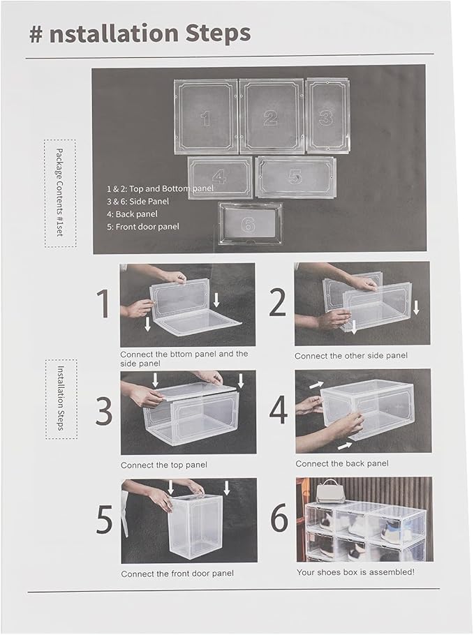 12 Pack Black Brown Shoe Boxs, Acrylic Shoe Storage Box W/ Magnetic Door, Front Door Opening, Stackable Shoe Container, Multifunctional Sneaker Organizer, Acrylic Shoe Display Case 10.63*13.58*7.48in