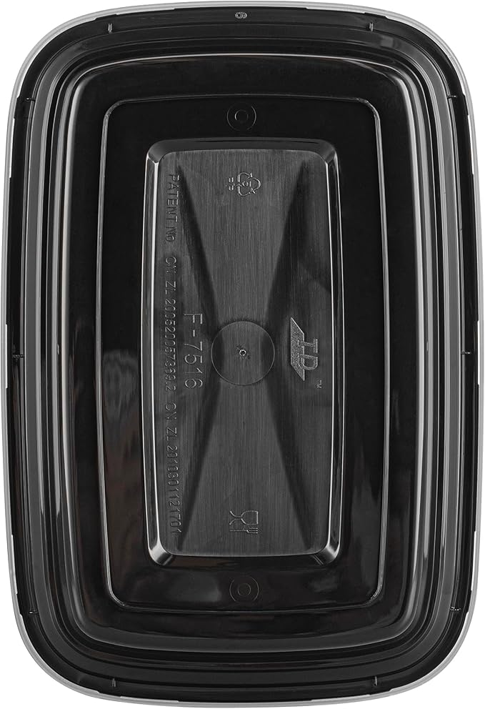 Restaurantware Plastic Food Container 50 Count 7.7 x 5.5 x 1.5 Inch 16 Oz Black Microwave-Safe Meal Prep To-Go Box With Clear Lid Plastic Storage Box For Hot And Cold Food