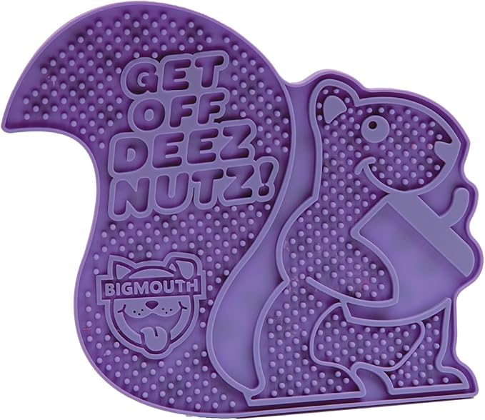 BigMouth Go Nuts Silicone Lick Mat for Dogs and Cats, Slow Feeder Enrichment Pad, Dishwasher Safe Anxiety Relief Toy