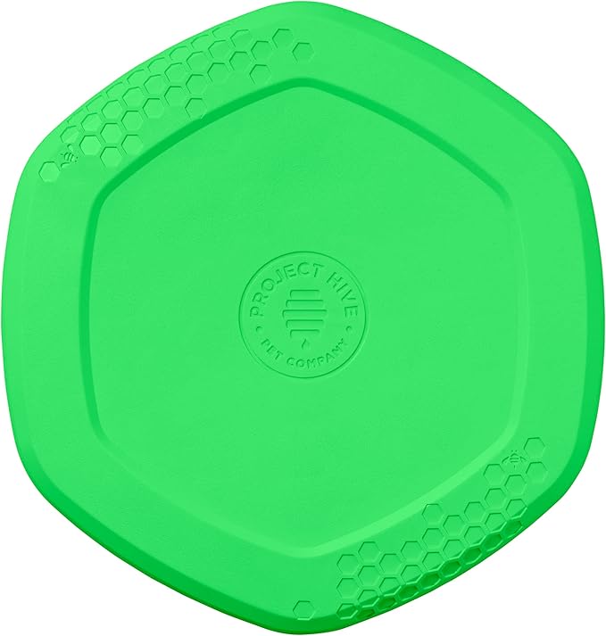PROJECT HIVE ·PET COMPANY· - Tropical Coconut Scented - Hive Frisbee Disc for Dogs - Great for Fetch - Includes a Lick mat on Back - Floats in Water, Smooth Glide - Made in The USA