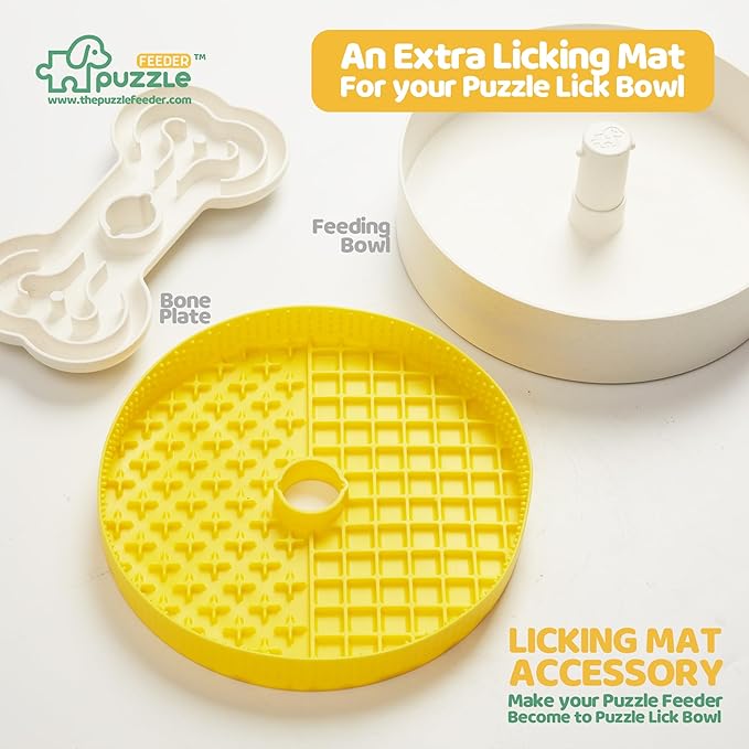 Puzzle Feeder Green Dog Bowl & Accessories, Slow Feeder Bowls for Dry, Wet, and Raw Food, Puzzle Food Bowls for Large Dogs