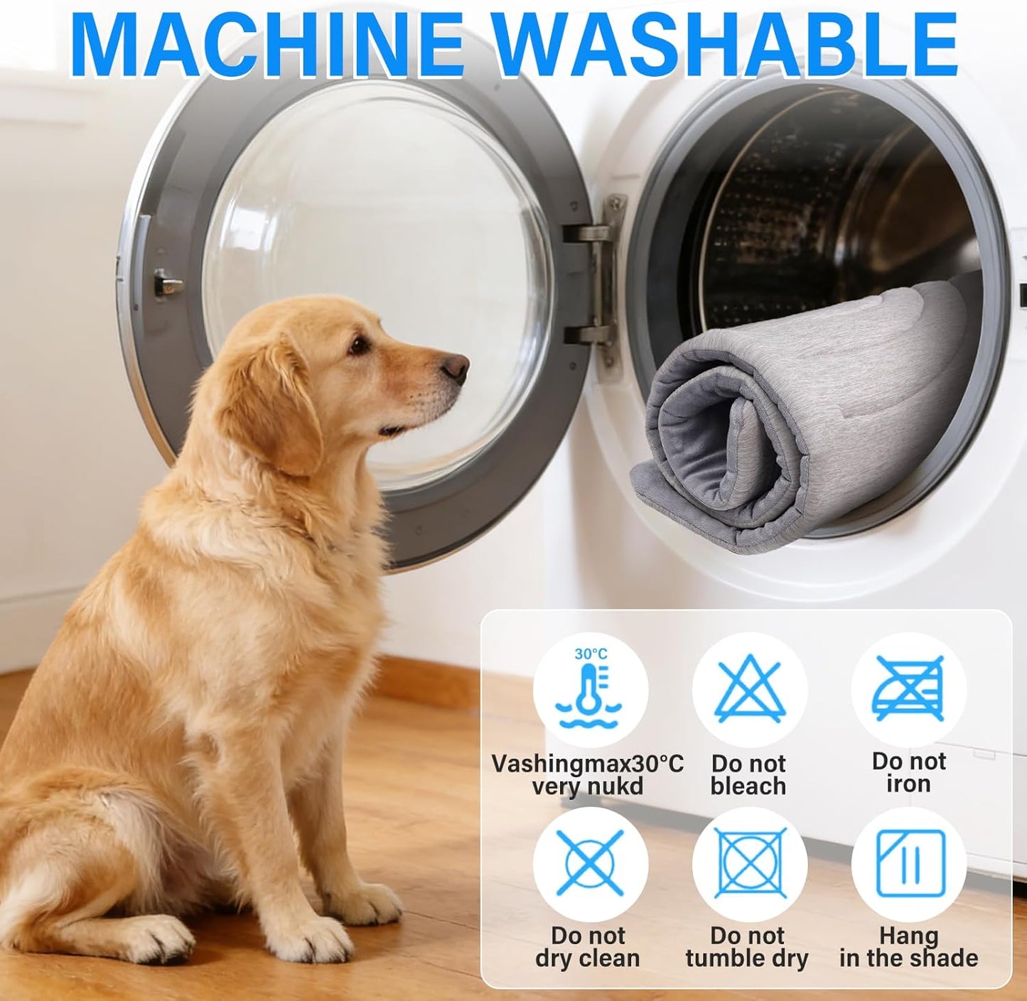 Dog Cooling Mat, 36"x23" Reversible Cooling Pad for Dogs Cats, Pressure Activated Pet Cooling Mat Indoor Outdoor, Scratch-Resistant & Machine Washable, Summer Dog Blanket, Grey