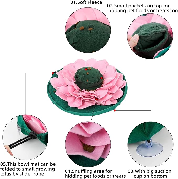 Pet Snuffle Mat for Dogs,Interactive Feed Game/Dog Puzzle Toy, Slow-Feeder-Bowl Travel Use,Simulating Grassland for Boredom, Encourages Natural Foraging Skills,Dog Treat Dispenser