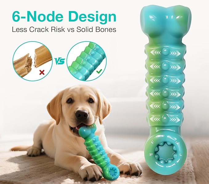 Peanut Tough Dog Toys for Aggressive Chewers - Indestructible Chew Toy Bone for M/L Breeds & 360° Random Movement, Tail Wagging & Catnip Stimulation - Electric Croc