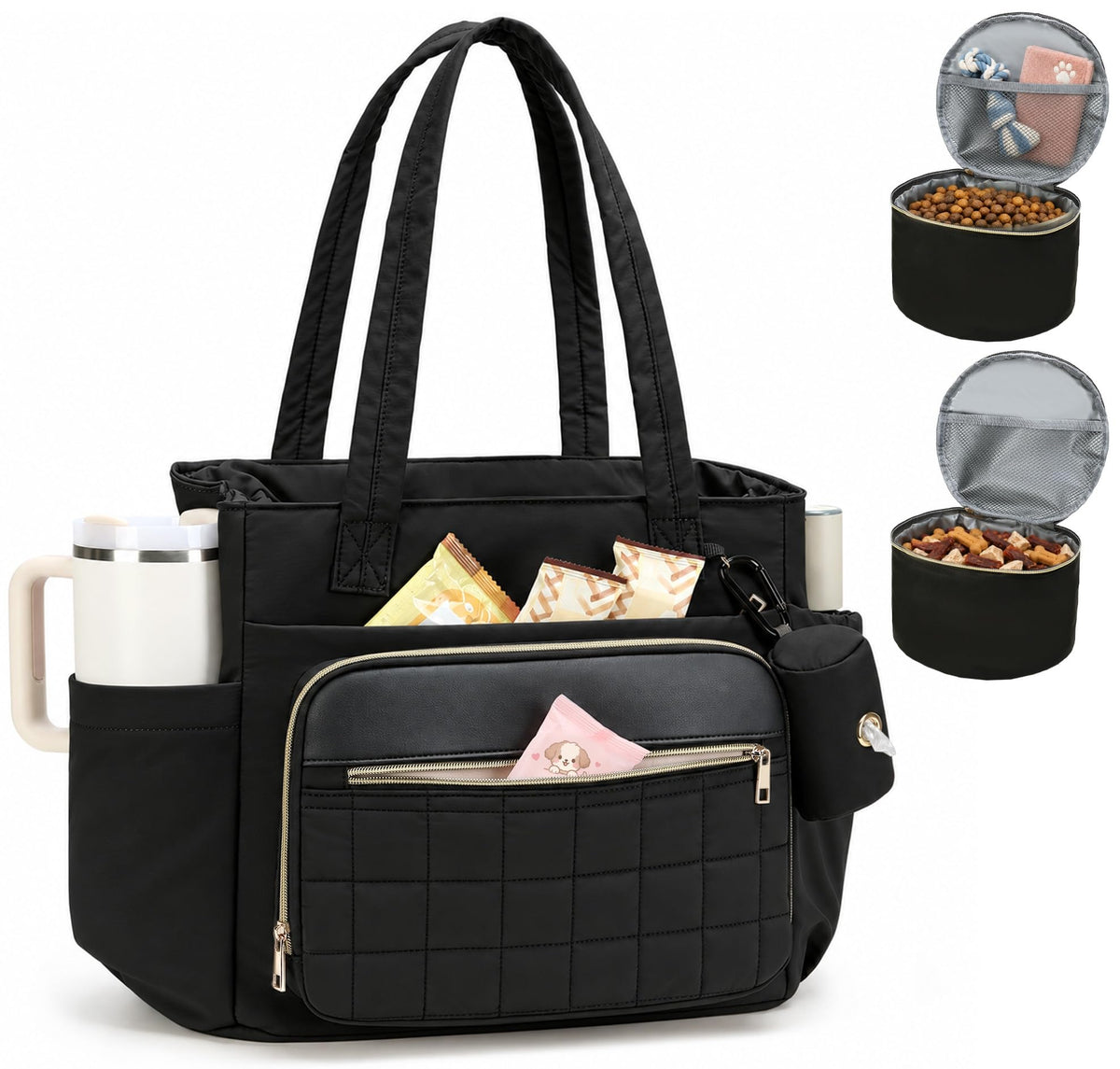 Dog Travel Bag for Supplies, Stylish Dog Mom Tote | Travel Essentials - Image 1